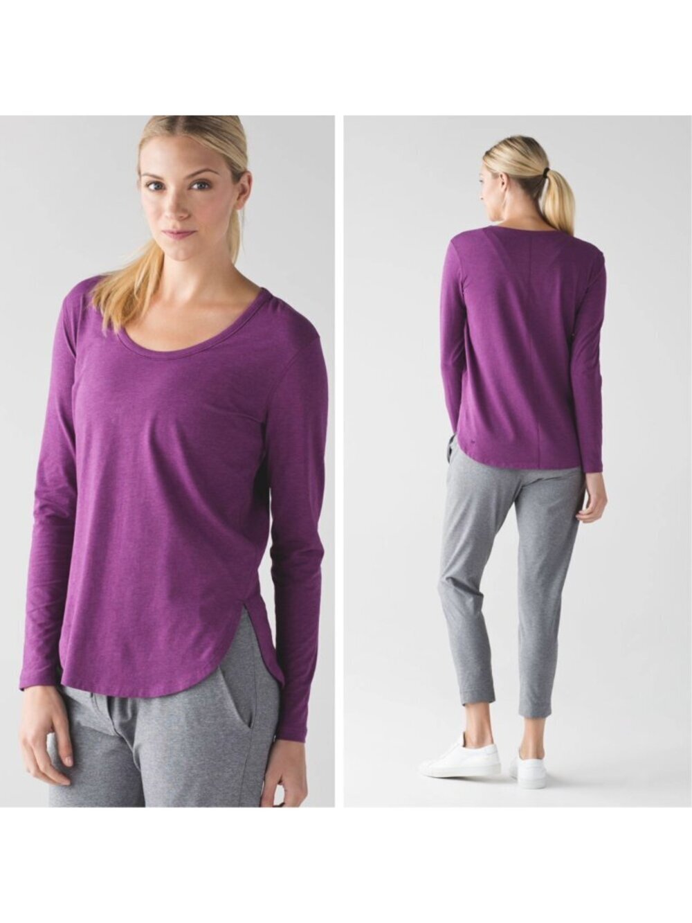 Lululemon Love Scoop Long Sleeve Heathered Chilled Grape
